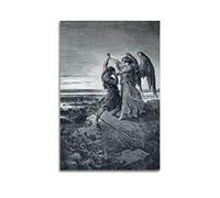 Gustave Dore Poster de Jacob Lutte avec l'ange de Gustave Dore Art mural décoratif Décoration moderne 50 x 75 cm