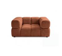 GUSTAVE - Fauteuil tissu velours Terracotta