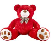 Gustaw Grand Ours en Peluche XXL Amigo - Géante, Nounours XXL, Teddy Bear Grand Ourson - Idéal comme Cadeau, Ourson Géant en Peluche (Rouge, 130cm)