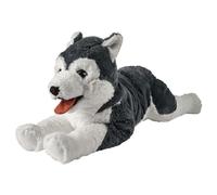 Gustaw Grand Ours en Peluche XXL Chien Husky - Nounours Géant, Teddy Bear Ourson - Idéal comme Cadeau (Blanc et Gris, 70cm)