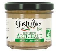 GUSTI AMO BIO - Bruschetta Artichaut Bio - Tartinable Apéritif à Base d’Artichauts - Spécialité Italienne des Pouilles - le pot de 100 g - Le Lot De 4