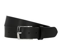 Gusti Ceinture en cuir véritable - Kaj ceinture en cuir avec boucle argentée - Ceinture d'affaires - Ceinture de travail simple - Pour femme - Noir, Noir , 95 cm