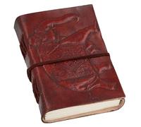 Gusti Cuir nature „Mary-Ann“ livre avec couverture en cuir bloc note journal intime carnet cadenas agenda calepin journal en cuir fait main bloc à dessin album photo marron motif éléphant P30