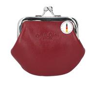 Gusti Cuir Porte-Monnaie - Fenja Rouge Vintage en Cuir de Vachette, Fermeture à Clip Sécurisée, Design Rétro, Compact et Pratique, Haute Qualité
