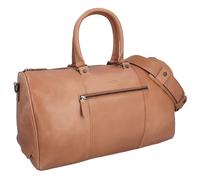 Gusti Leder Joris Sac de voyage 52 x 29 x 16 cm, beige, en cuir de vachette, fermeture éclair, bandoulière réglable, compartiment AirTag