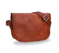 Gusti Leder Umhängetasche Damen Echtleder - Sac à main vintage de taille moyenne brun, sac crossbody fait main, bandoulière réglable, sac en cuir pour femmes pour tous les jours & loisirs