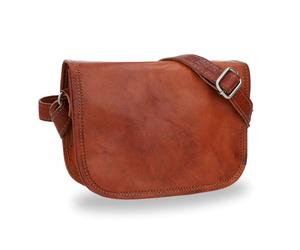 Gusti Leder Umhängetasche Damen Echtleder - Sac à main vintage de taille moyenne brun, sac crossbody fait main, bandoulière réglable, sac en cuir pour femmes pour tous les jours & loisirs