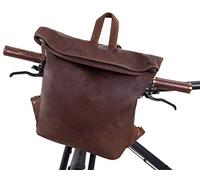 Gusti Sacoche Guidon Cuir - Moreno A. Sac à Dos pour vélo Sac à Dos de Ville en Cuir Plaque Incluse Adaptateur en Option Cuir Marron