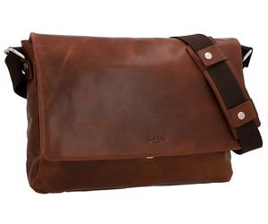 Gusti Sans Theodore chrome Porte-documents Sac à bandoulière Sac universitaire de travail Sacoche d'enseignant Grande sacoche bureau pour ordinateur portable Vintage Marron Cuir