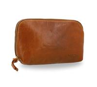 Gusti Trousse de Toilette Cuir Marron - Grande Capacité Rangement Maquillage pour Voyage Femme Homme Étanche