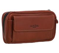 Gusti Trousse pour 3 Pipes en Cuir - Diego Étui pour Pipes et Accessoires Blague à Tabac Unisexe Vintage en Cuir de Buffle Marron 2T5-22-6