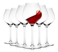 Gusto Nostro Ensemble de 6 Verres à Vin - Verre à Vin en Cristal de Grande Contenance - Lavables au Lave-Vaisselle, Élégants et Fins pour les Mariages et les Fêtes