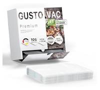 GustoVac Pack de 100 Sacs Sous Vide Alimentaire Gaufrés Fabriqué en Europe 16x25cm, Sac Sous Vide Alimentaire Film Sous Vide Alimentaire Sachet Sous Vide Alimentaire pour Machine Sous Vide Alimentaire
