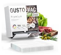 GustoVac Pack de 100 Sacs Sous Vide Alimentaire Gaufrés Fabriqué en Europe 20x30cm, Sac Sous Vide Alimentaire Film Sous Vide Alimentaire Sachet Sous Vide Alimentaire pour Machine Sous Vide Alimentaire