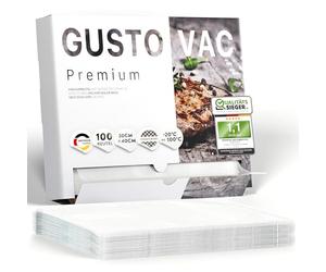 GustoVac Pack de 100 Sacs Sous Vide Alimentaire Gaufrés Fabriqué en Europe 30x40cm, Sac Sous Vide Alimentaire Film Sous Vide Alimentaire Sachet Sous Vide Alimentaire pour Machine Sous Vide Alimentaire