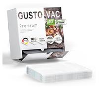 GustoVac Pack de 100 Sacs Sous Vide Alimentaire Gaufrés Fabriqué en Europe 16x25cm, Sac Sous Vide Alimentaire Film Sous Vide Alimentaire Sachet Sous Vide Alimentaire pour Machine Sous Vide Alimentaire