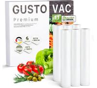 GustoVac 6 Rouleaux Sous-Vide Gaufrés fabriqués en Europe 30x300cm - Sans BPA - Sac Sous Vide Alimentaire Texturés Rouleau Sous Vide Alimentaire Film Sous Vide Alimentaire Sacs Sous Vide pour Machine