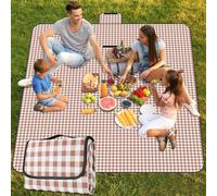GUSUWU Couverture de pique-nique imperméable lavable et légère avec poignée pour randonnée, voyage, camping, parcs - 203,2 x 203,2 cm