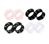 GUSXPPD 4 Paires Silicone Tunnel Plug Gauge Earrings, 8-16mm Bouchons D'Oreilles Minces Flexibles Silicone Bouchons D'Oreille Tunnels D'éCarteurs D'Oreilles Flexibles Pour Femme Homme (14mm)