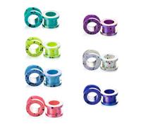 GUSXPPD 7 Paires Ecarteur Tunnel Plug, Acrylique Tunnel Plug Gauge Earrings, 2-12mm Extenseur D'Oreille Flexible, Acrylique Oreille Tunnel Forme De Double éVasé (10MM)