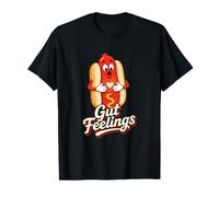 Gut Feelings Cute Hot Dog Cœur Humour T-Shirt Graphique avec Valeur