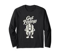 Gut Feelings Hot Dog Food Jeu de Mots Humour Manche Longue