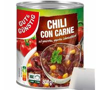 Gut&Günstig Chili con Carne avec porc piquant, haricots, tomates et maïs (boîte de 800 g) + bloc usy