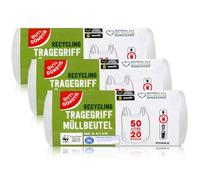 Gut & Günstig Lot de 3 paquets de 20 sacs poubelle avec poignée de transport, 50 l, indéchirables et étanches aux liquides
