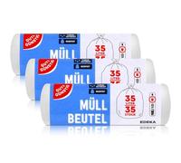 Gut & Günstig Lot de 3 sacs poubelle de 35 l, résistants aux déchirures et aux liquides, 3 x 35 pièces