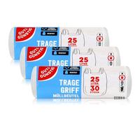 Gut & Günstig Lot de 30 sacs poubelle pour poignée de transport 25 l (3 x 30 pièces) indéchirables et étanches aux liquides