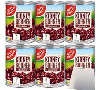 Gut&Günstig Lot de 6 boîtes de 400 g de haricots rouges foncés + bloc usy