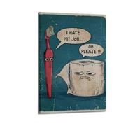 GUTAITER Impression sur toile amusante avec inscription « I Hate My Job Oh Please » - Décoration murale rétro esthétique pour salon - 30 x 45 cm - Style rétro - Cadre