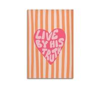 GUTAITER Impression sur toile « Live by Your Truth » avec citation de la Bible - Impression sur toile tendance pour chambre de fille - 30 x 45 cm - Style 1