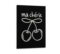 GUTAITER Ma Chérie Impression sur toile rétro avec motif cerise noire 40 x 60 cm