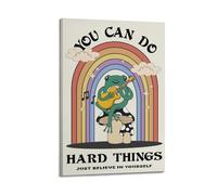 GUTAITER Poster de motivation « You Can Do Hard Things » - Impression sur toile rétro attrayante pour chambre - 50 x 75 cm - Style cadre
