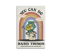 GUTAITER Poster de motivation « You Can Do Hard Things » - Impression sur toile rétro attrayante pour chambre - 50 x 75 cm - Style sans cadre