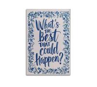 GUTAITER Poster rétro esthétique sur toile « What's The Best That Could Happen » - Impression sur toile pour salle de classe - 50 x 75 cm - Style 1
