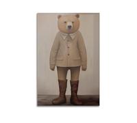 GUTAITER Poster « The Standing Brown Bear Is Dressed Like A Human » - Impression sur toile pour salle de classe - 30 x 45 cm - Sans cadre - Style 1