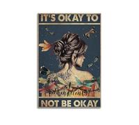 GUTAITER Poster vintage inspirant It's Okay To Not Be Okay - Impression sur toile pour chambre - Esthétique - 60 x 90 cm - Sans cadre