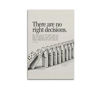 GUTAITER There Are No Right Decisions - Poster d'illustration de motivation rétro esthétique inspirante sur toile pour salle de classe, 40 x 60 cm, sans cadre, style 3