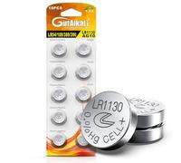 GutAlkaLi Lot de 10 Piles Bouton alcalines AG10 LR1130 1,5 V sans Mercure