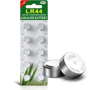 GutAlkaLi Lot de 10 piles bouton alcalines LR44 1.5 V pour de nombreux petits appareils électroniques, y compris les montres, les calculatrices et les jouets, 303, SR44 et A76.