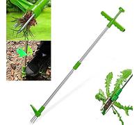 Gutecomuik Extracteur de Mauvaises Herbes, Outil d'élimination des Racines avec 3 Griffes en Acier Inoxydable, désherbeur Manuel de Jardin avec poignée de 100 cm et pédale Haute résistance