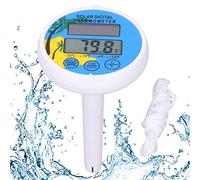 Gutecomuik Thermomètre Solaire Numérique Piscine, Thermomètre de Piscine Flottant, Thermomètre de Piscine Corde, Thermomètre D'eau Piscines Extérieures/Intérieures, Eau de Baignade, Spas