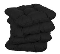 gutekissen Coussin de Chaise matelassé Garniture pour chaises/bancs pour la Maison et Le Jardin Coussin de Jardin Coussin d'assise Plusieurs Couleurs PI1 (45x45, Noir, 4)