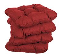 gutekissen Coussin de Chaise matelassé Garniture pour chaises/bancs pour la Maison et Le Jardin Coussin de Jardin Coussin d'assise Plusieurs Couleurs PI1 (50x50, Rouge, 4)