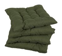 gutekissen Coussin de Chaise piqué carré Garniture pour chaises/bancs pour la Maison et Le Jardin Coussin d'assise Coussin d'assise de Jardin Nombreuses Couleurs (45x45, Vert foncé, 4)