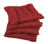 gutekissen Coussin de Chaise piqué carré Garniture pour chaises/bancs pour la Maison et Le Jardin Coussin d'assise Coussin d'assise de Jardin Nombreuses Couleurs (60x60, Rouge, 4)
