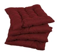 gutekissen Coussin de Chaise piqué carré Garniture pour chaises/bancs pour la Maison et Le Jardin Coussin d'assise Coussin d'assise de Jardin Nombreuses Couleurs (50x50, Bordeaux, 2)