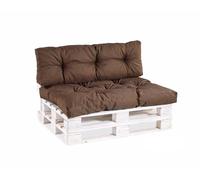 Gutekissen® Coussin de Palette Extérieur - Confort en Mousse pour Salon de Jardin, Terrasse, Balcon PPI (Set (Coussin d'assise 120x80 +Dossier 120x40), Braun)